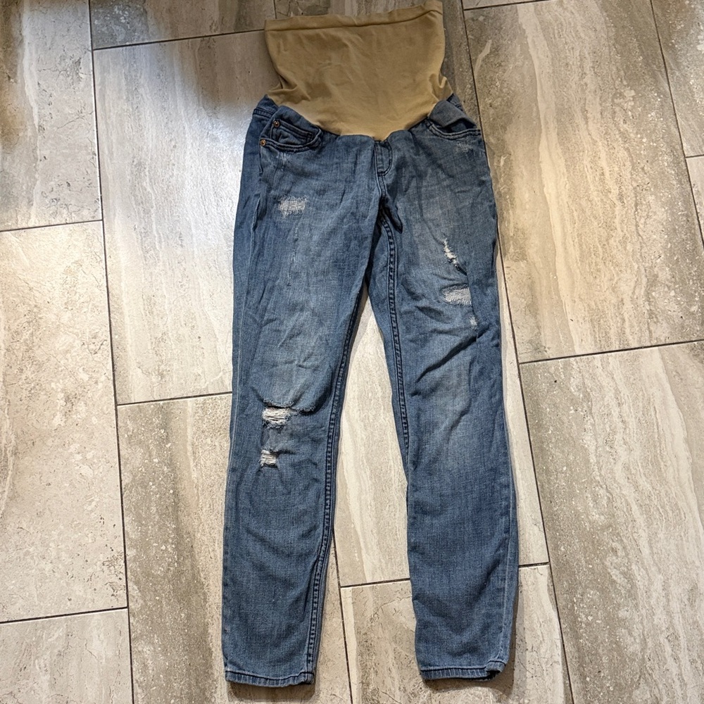 Indigo Blue Distressed Jeans - Classic Blue